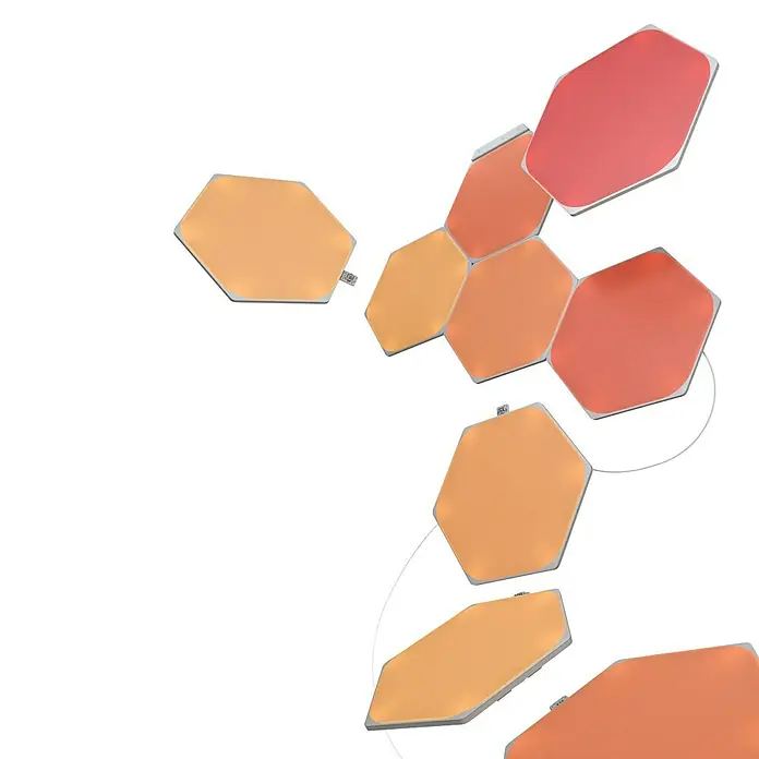 Nanoleaf LED-Panel Hexagon 9er Starter Set 2. Generation - L x B x H: 23 x 20 x 0,6 cm, Weiß, RGBW - Detailaufnahme