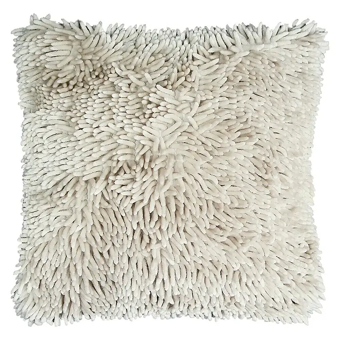 Cojín Chenille - Crema, 45 x 45 cm, 100% poliéster - Vista superior