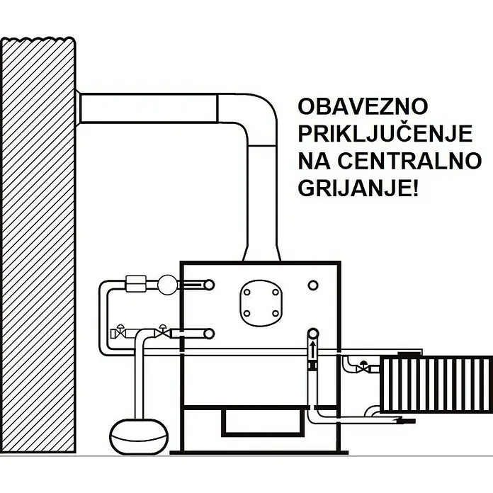 Kamin na drva Alpina Boiler - 24 kW, Kapacitet grijanja prostorije: 240 m³, Obloga: Keramika, Antracit