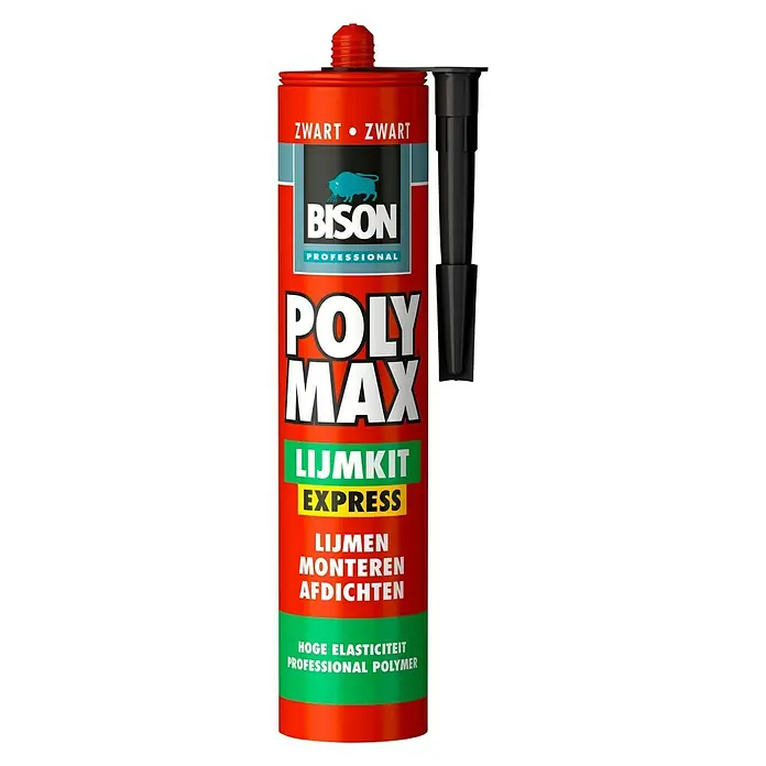 Bison Professional Poly Max Lijm- en afdichtkit - Zwart, 425 g, Patroon - Vooraanzicht