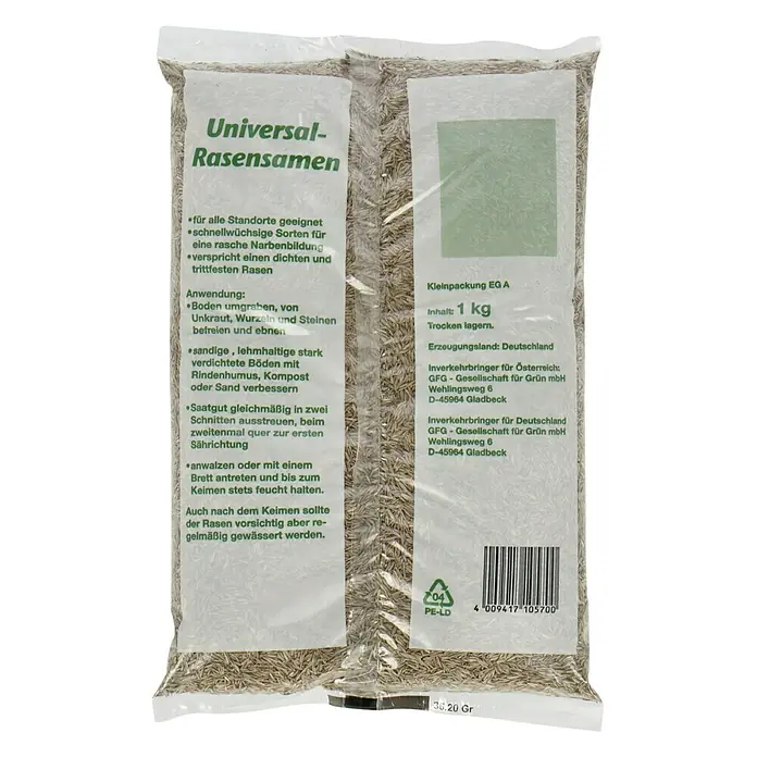 Rasensamen Universal - 1 kg, 30 m² - Rückansicht