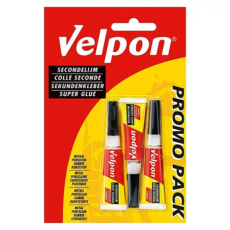Velpon  Secondelijm 3 x 3 g