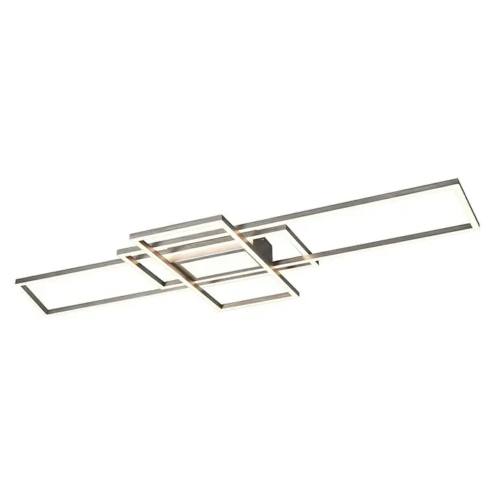 Trio Leuchten LED-Deckenleuchte Irvine - 60 W, L x B x H: 6,5 x 105 x 42 cm, Nickel matt - Ansicht von unten