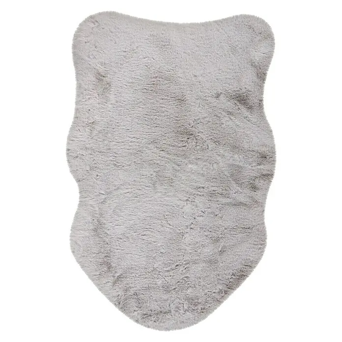 Deko-Kunstfell Happy - Tieroptik, Silber, 90 x 60 cm, 100 % Polyester (Flor) - Ansicht von oben