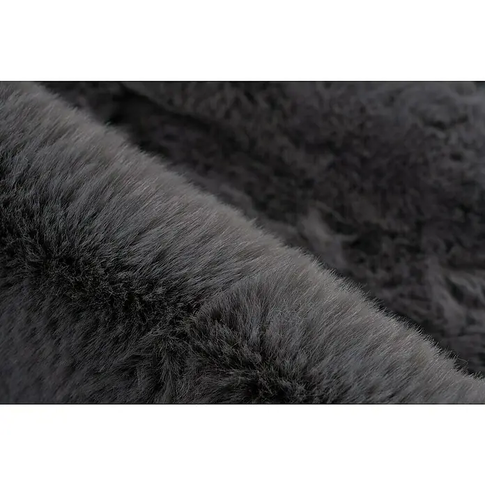 Deko-Kunstfell Happy - Tieroptik, Graphit, 90 x 60 cm, 100 % Polyester (Flor) - Detailaufnahme