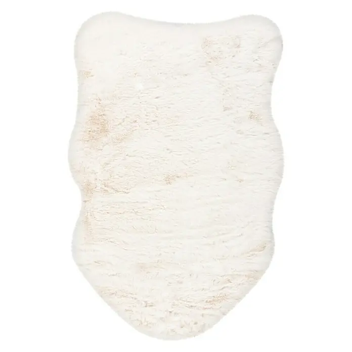 Deko-Kunstfell Happy - Tieroptik, Ivory, 90 x 60 cm, 100 % Polyester (Flor) - Ansicht von oben