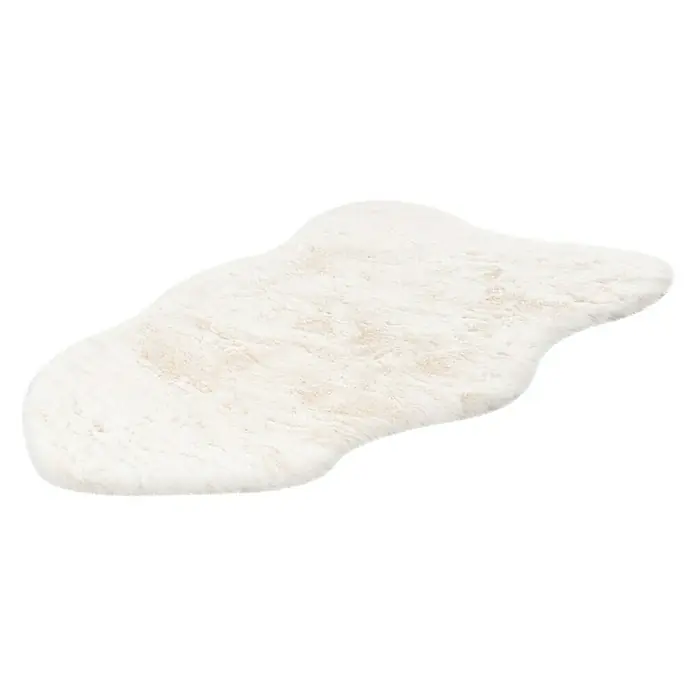 Deko-Kunstfell Happy - Tieroptik, Ivory, 90 x 60 cm, 100 % Polyester (Flor) - Diagonale Ansicht