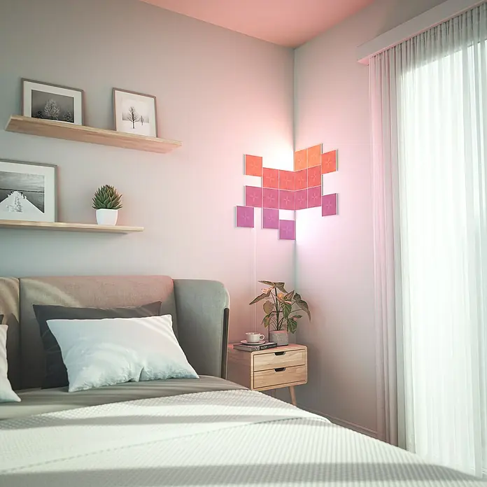 Nanoleaf Verbindungsstück Canvas 9 Stück - Weiß - Stimmungsaufnahme