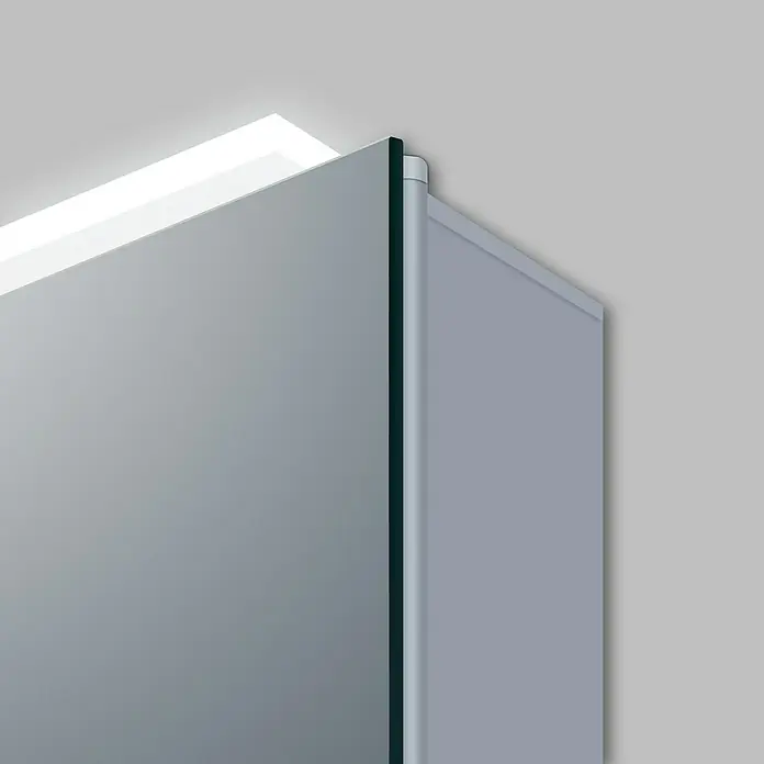 DSK LED-Spiegelschrank Aluminio Vegas - Mit Beleuchtung, Aluminium - Detailaufnahme