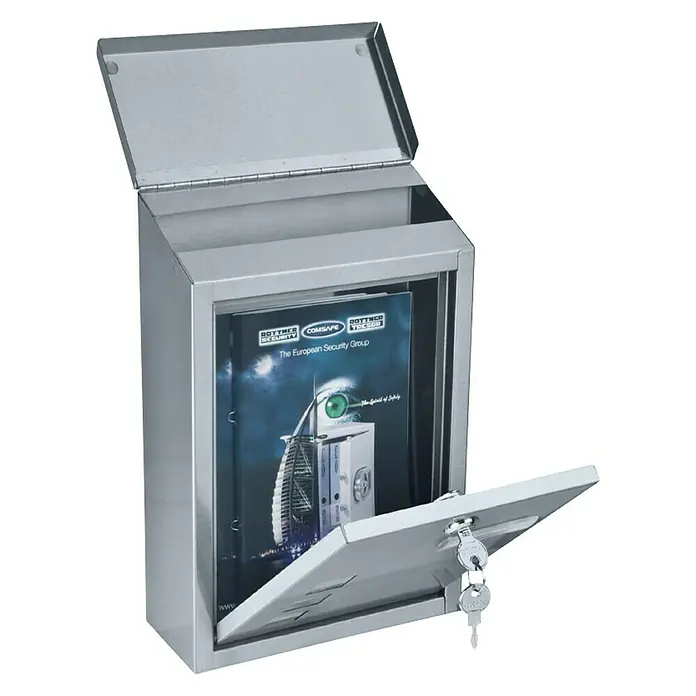 Rottner Prolazni poštanski sandučić Casa Inox - 100 x 220 x 325 mm, Plemeniti čelik, Srebrne boje - Dijagonalni pogled