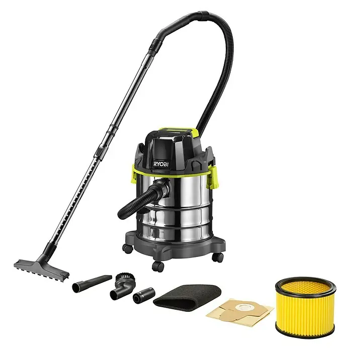 Ryobi ONE+ Akku-Nass-Trockensauger R18WDV-0 - 18 V, Ohne Akku, 18 l - Diagonale Ansicht