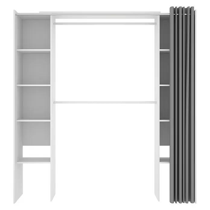 Mueble vestidor Suit - L x An x Al: 50 x 180 x 205 cm, Melamina, Blanco - Vista frontal
