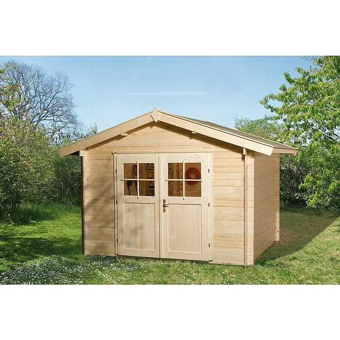 Weka Gartenhaus Premium 28 - B x T: 380 x 234 cm, Holz, 6 m², Wandstärke: 28 mm - Stimmungsaufnahme