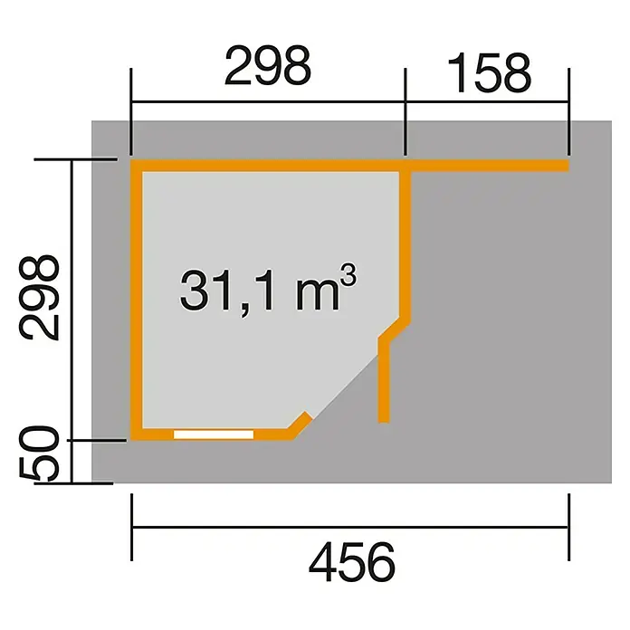 Weka Gartenhaus Designhaus 213 A - B x T: 501 x 338 cm, Holz, 13,589 m², Wandstärke: 28 mm, Grau/Weiß