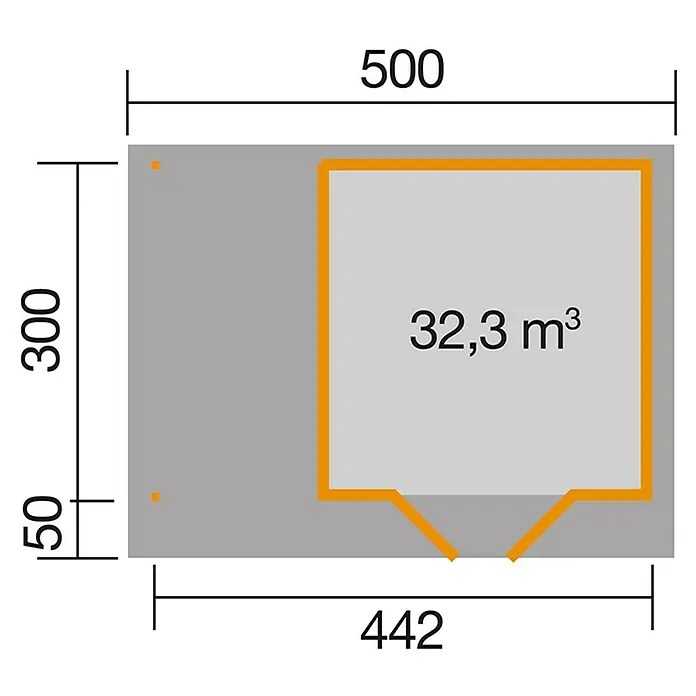 Weka Gartenhaus Designhaus 126 A+ - B x T: 500 x 377 cm, Holz, 13,304 m², Wandstärke: 28 mm, Grau/Weiß