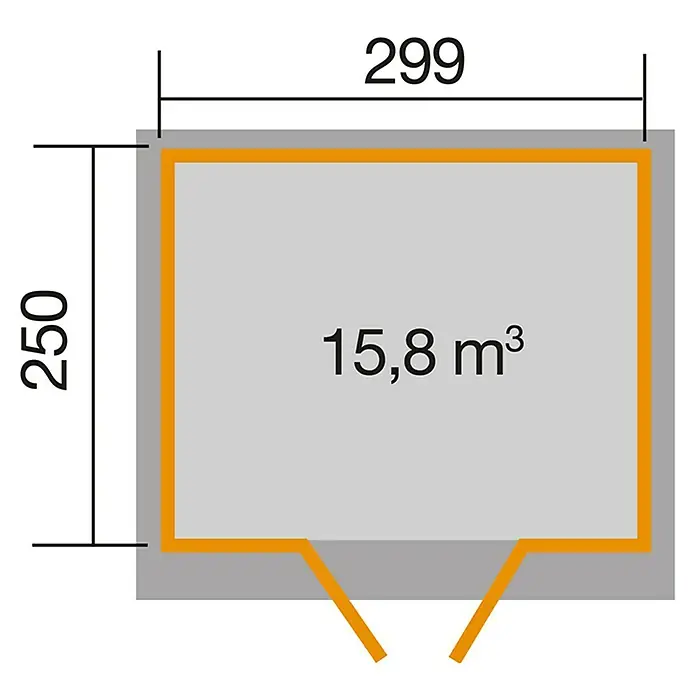 Weka Gerätehaus 325 A - 7,493 m², Wandstärke: 19 mm, Lasiert