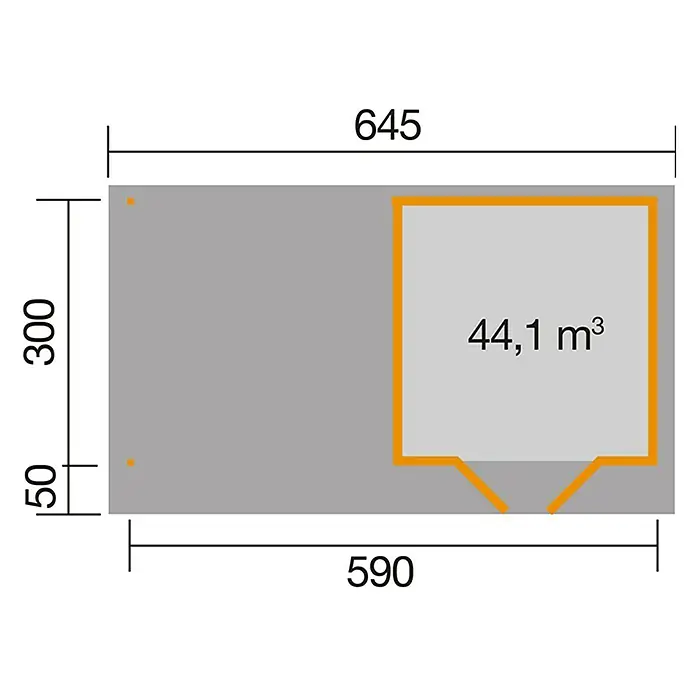 Weka Gartenhaus Designhaus 126 B+ - B x T: 645 x 377 cm, Holz, 17,759 m², Wandstärke: 28 mm, Grau/Weiß