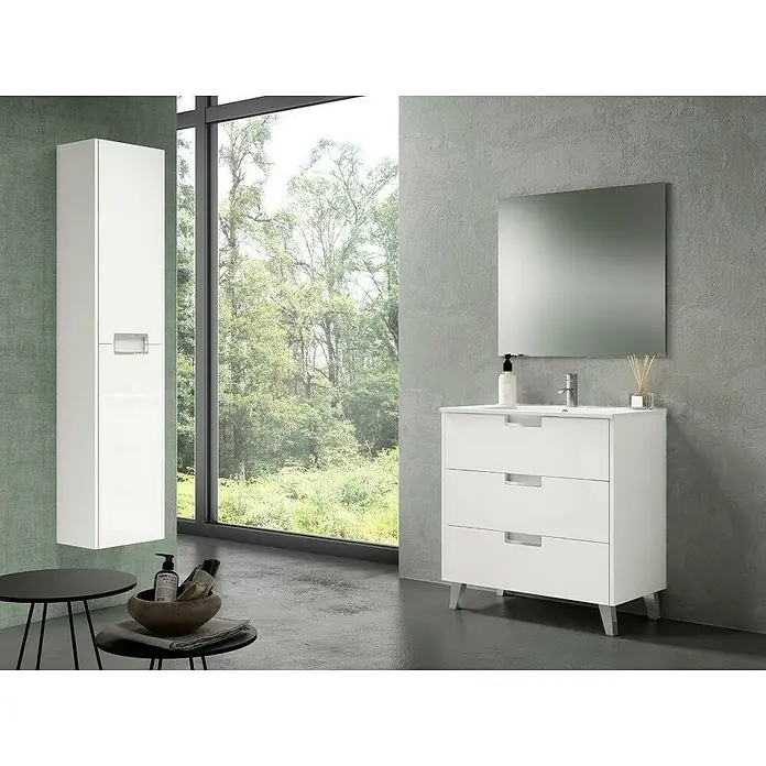 Mueble de lavabo Marta - L x An x Al: 45 x 80 x 85 cm, Blanco - Foto ambiente
