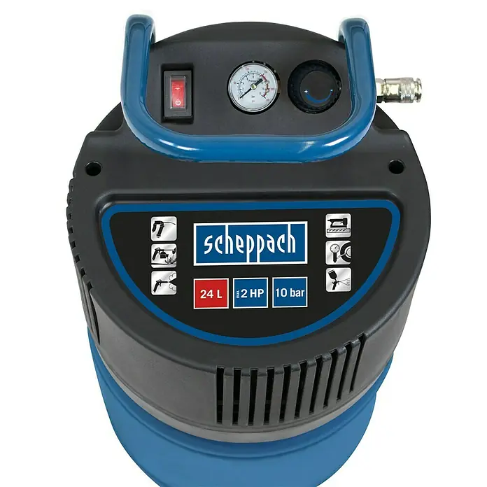 Scheppach Kompressor HC24V - 10 bar, 1.500 W, Kesselinhalt: 24 l - Detailaufnahme