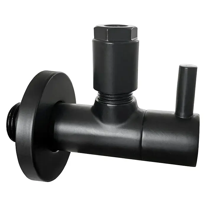 Bäderwelt Eckventil Kos - ½″, Durchmesser: 10 mm, Schwarz - Rechte Seitenansicht