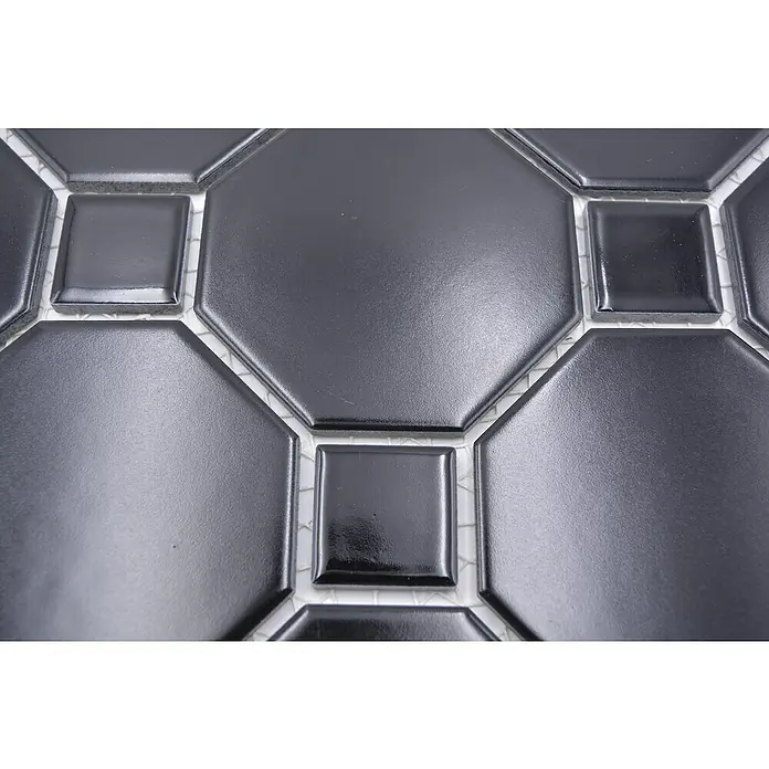 Mosaikfliese Octa G 940N - 30 x 30 cm, Schwarz, Matt - Detailaufnahme