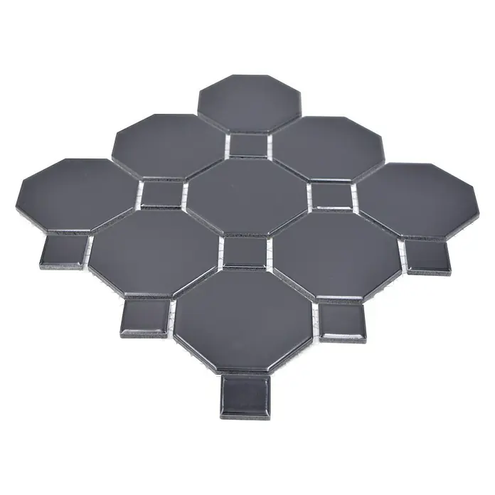 Mosaikfliese Octa G 940N - 30 x 30 cm, Schwarz, Matt - Ansicht von oben