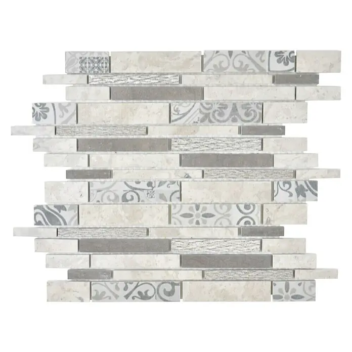 Mosaikfliese Verbund MTS 27G D09 - 27 x 30 cm, Dunkelgrau, Grau, Matt - Draufsicht