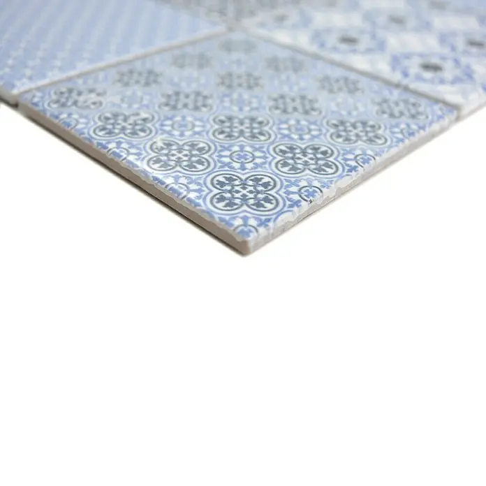 Mosaikfliese Quadrat Classico - 29,8 x 29,8 cm, Blau, Glänzend - Detailaufnahme