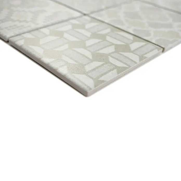 Mosaikfliese Quadrat Pico Blanco - 29,8 x 29,8 cm, Grau, Matt - Detailaufnahme