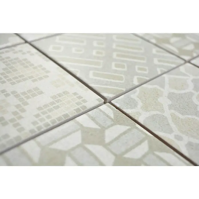 Mosaikfliese Quadrat Pico Blanco - 29,8 x 29,8 cm, Grau, Matt - Detailaufnahme