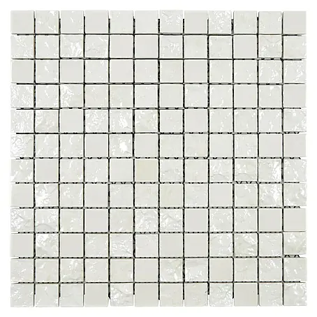 Mosaikfliese Quadrat Gaku White