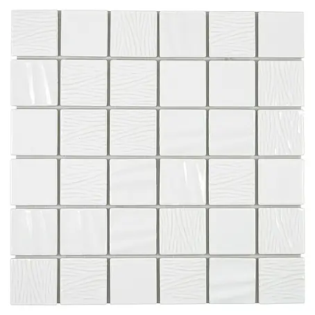 Mosaikfliese Quadrat Kanran White