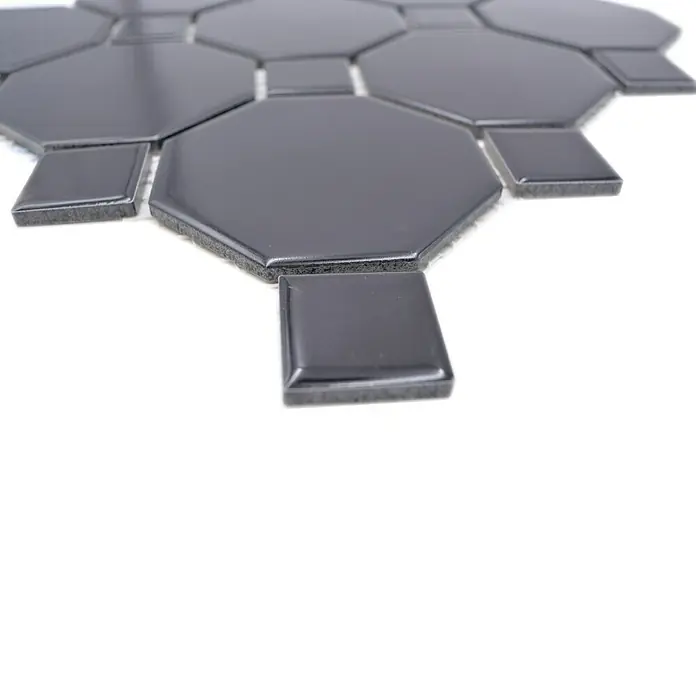 Mosaikfliese Octa G 940N - 30 x 30 cm, Schwarz, Matt - Detailaufnahme