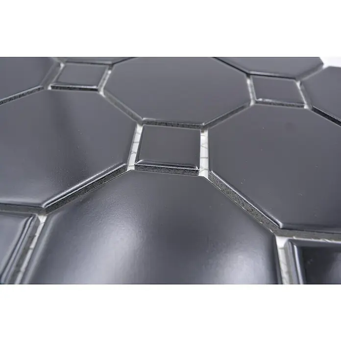 Mosaikfliese Octa G 940N - 30 x 30 cm, Schwarz, Matt - Detailaufnahme