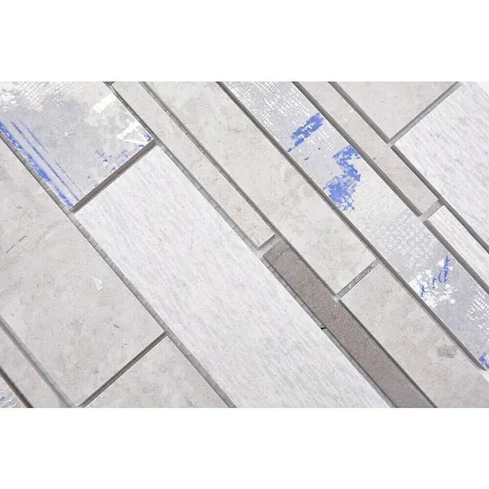 Mosaikfliese Verbund Mix MTS STG D09 - 25,5 x 30 cm, Dunkelgrau, Grau, Matt - Detailaufnahme