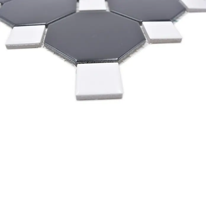 Mosaikfliese Octa G 942N - 30 x 30 cm, Schwarz/Weiß, Matt - Detailaufnahme