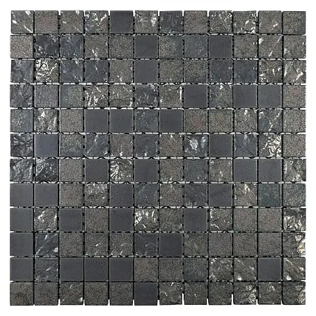 Mosaikfliese Quadrat Sabi Black