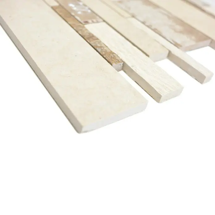 Mosaikfliese Verbund Mix MTS STB B03 - 25,5 x 30 cm, Beige/Braun, Matt - Detailaufnahme