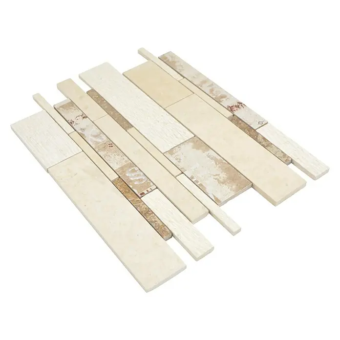Mosaikfliese Verbund Mix MTS STB B03 - 25,5 x 30 cm, Beige/Braun, Matt - Ansicht von oben