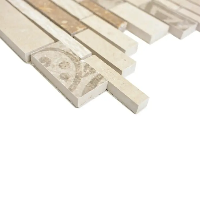 Mosaikfliese Verbund Mix MTS 27B B03 - 27 x 30 cm, Beige/Braun, Matt - Detailaufnahme