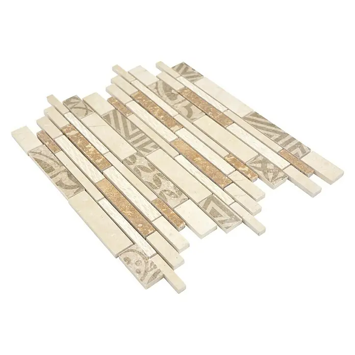 Mosaikfliese Verbund Mix MTS 27B B03 - 27 x 30 cm, Beige/Braun, Matt - Ansicht von oben