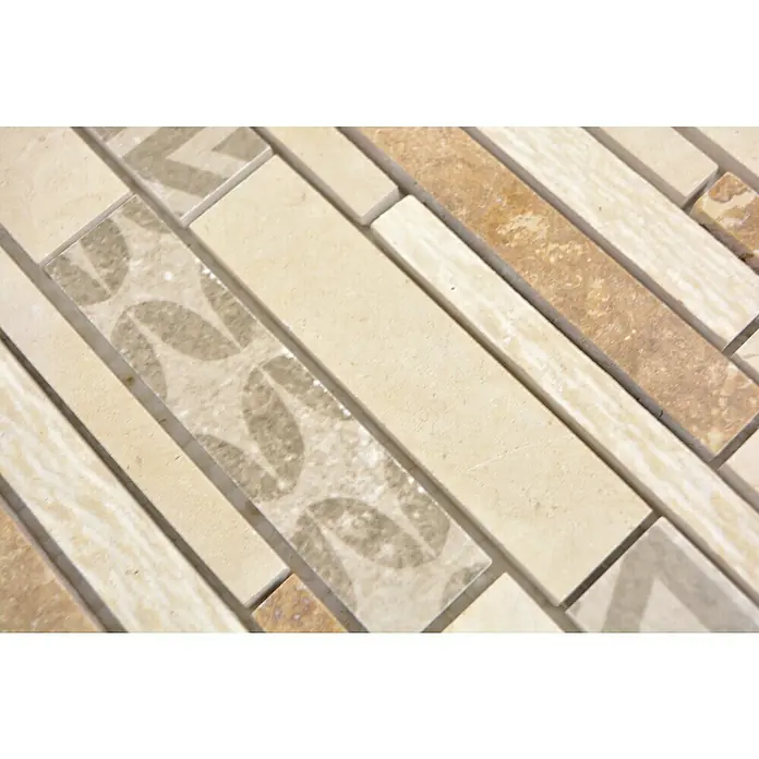 Mosaikfliese Verbund Mix MTS 27B B03 - 27 x 30 cm, Beige/Braun, Matt - Detailaufnahme