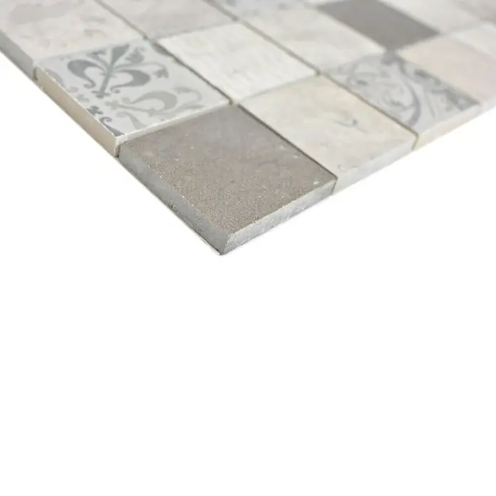 Mosaikfliese Quadrat Mix MTS 48G D09 - 30 x 30 cm, Dunkelgrau, Grau, Matt - Detailaufnahme