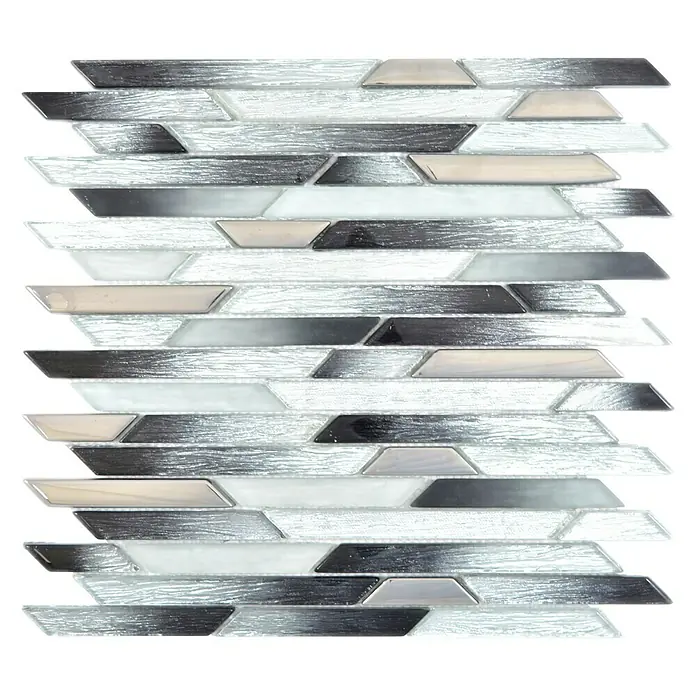Mosaikfliese Verbund Crystal XCM GV815 - 30 x 30 cm, Schwarz/Silber, Glänzend - Draufsicht