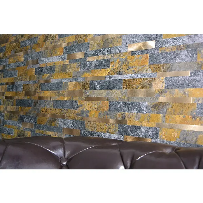 Zelfklevend mozaïek SAM 4GV38MSG - 30 x 30 cm, Vinyl, Goud/brons - Sfeeropname
