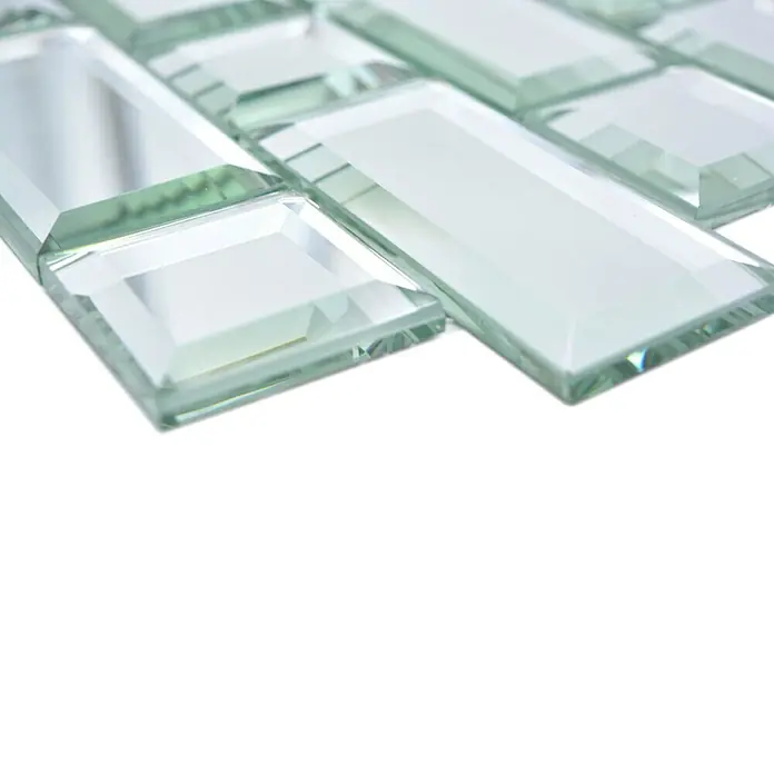Mosaikfliese Mirror Metro XSPM 05 - 29,8 x 29,8 cm, Transparent, Glänzend - Detailaufnahme