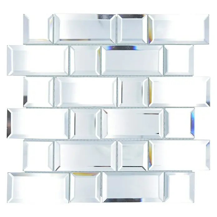 Mosaikfliese Mirror Metro XSPM 05 - 29,8 x 29,8 cm, Transparent, Glänzend - Draufsicht