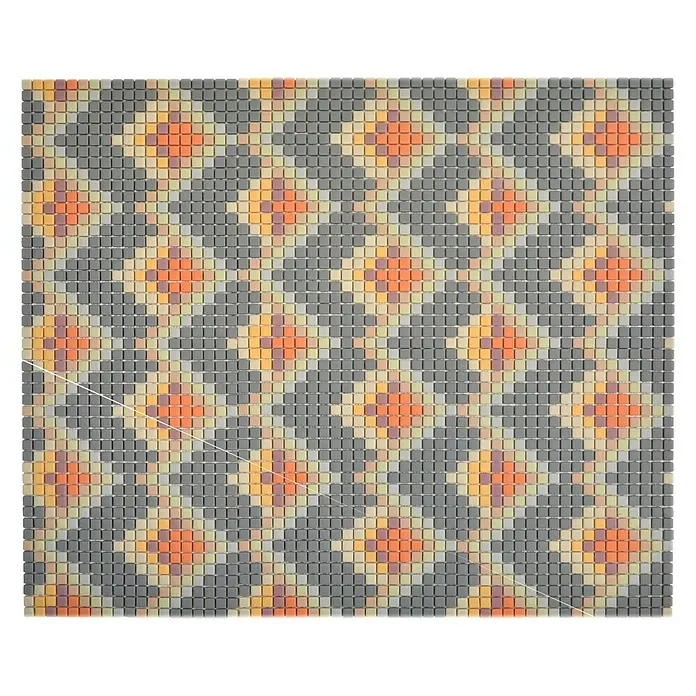 Mozaïektegel vierkant verglaasd CUBA MC4 - 31,1 x 24,6 cm, Meerkleurig, Mat - Bovenaanzicht