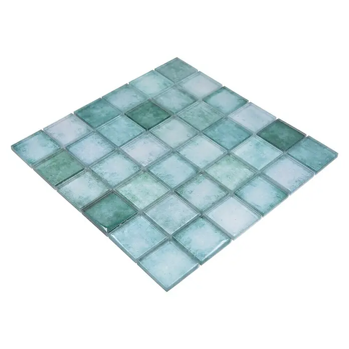 Mosaikfliese Quadrat Crystal SKY 789 - 30 x 30 cm, Grün, Glänzend - Ansicht von oben