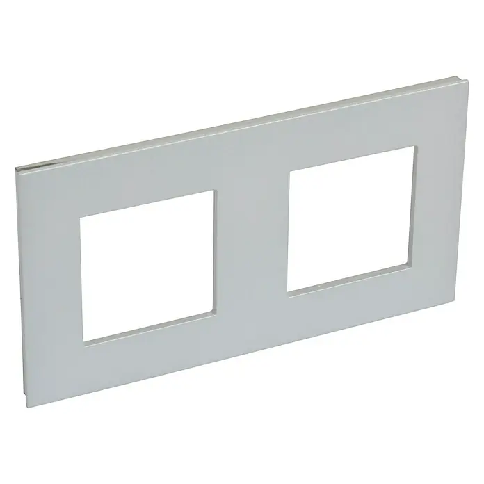 Legrand Valena Next Marco - Aluminio/Cromo, x 2, Plástico, Montaje en la pared - Vista angular